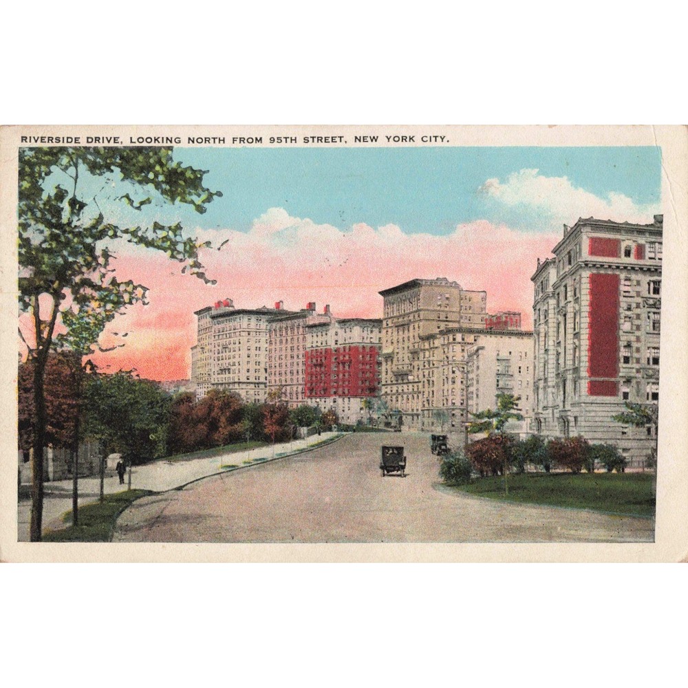 Vintage 1923 Riverside Drive NYC Postcard 95th Street Manhattan View VG- - Picture 1 of 2